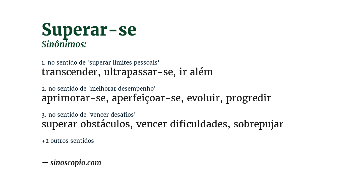 Sinônimo de superar-se