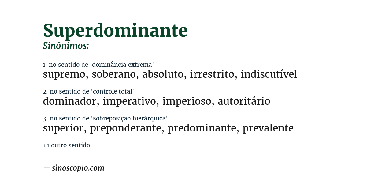 Sinônimo de superdominante