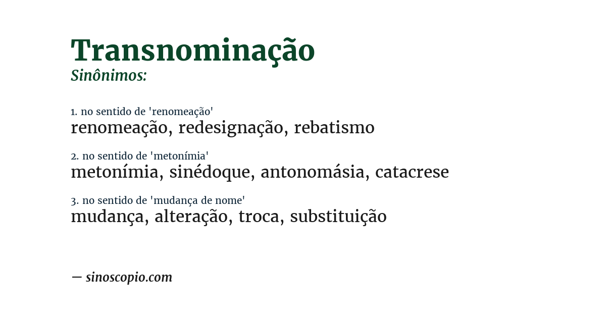 Sinônimo de transnominação