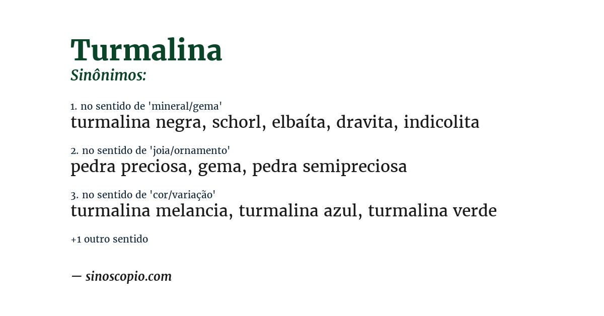 Sinônimo de turmalina