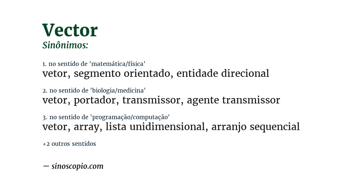 Sinônimo de vector