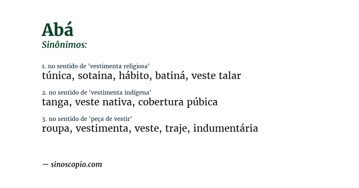Sinônimo de abá