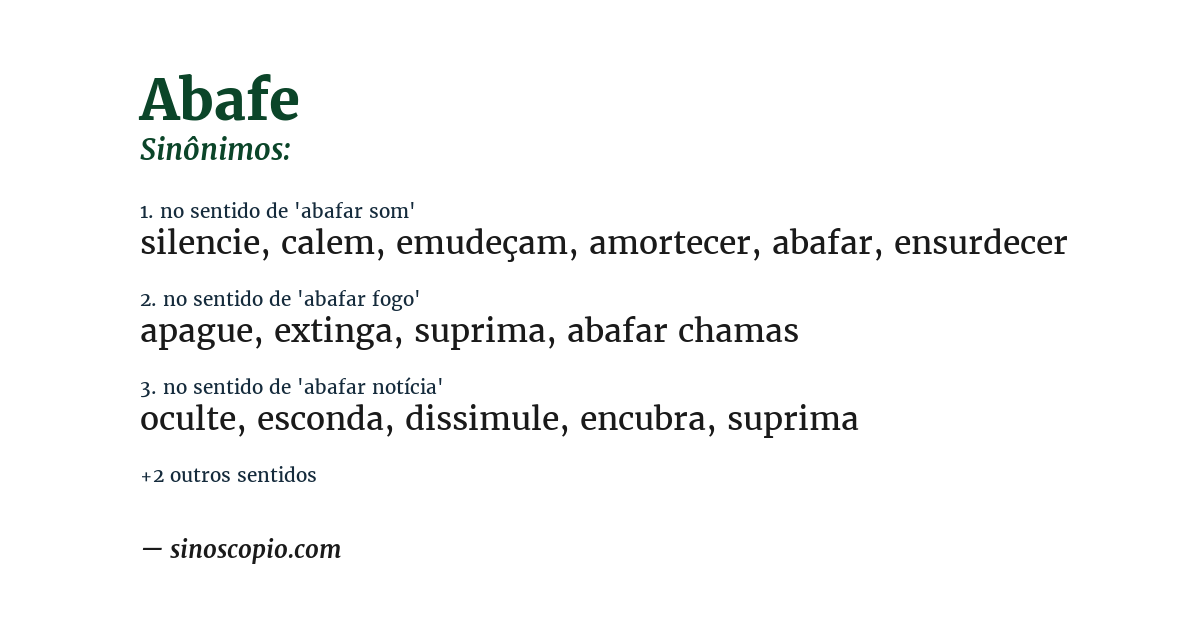 Sinônimo de abafe