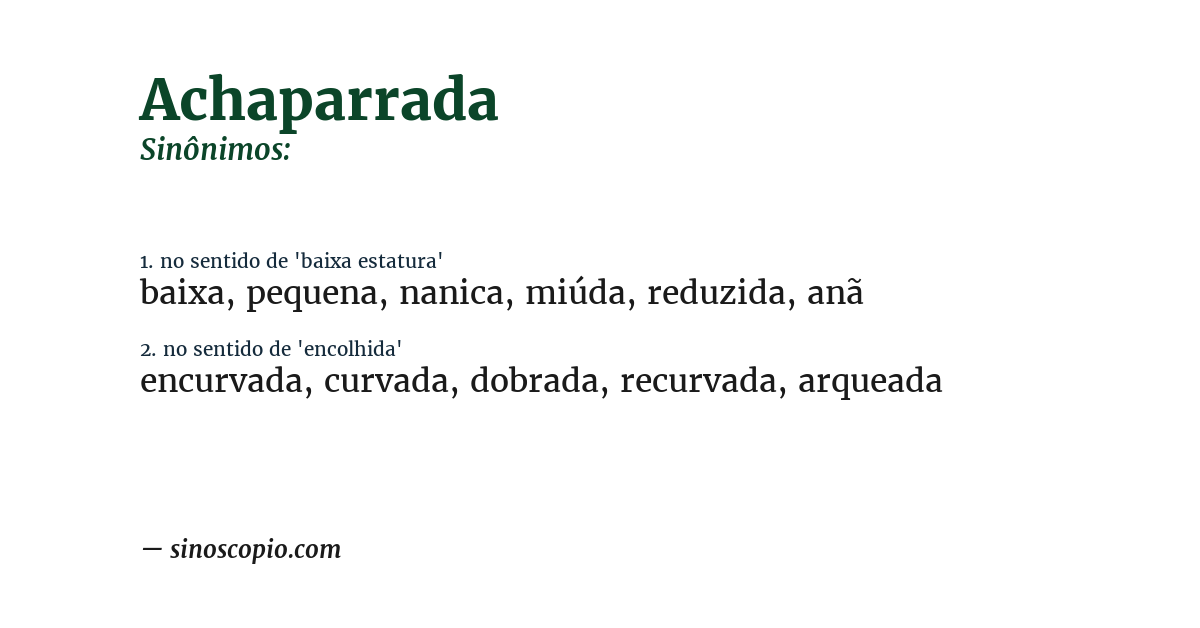 Sinônimo de achaparrada