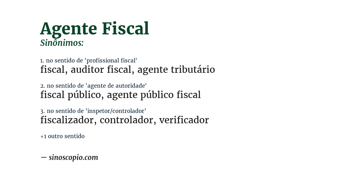 Sinônimo de agente fiscal