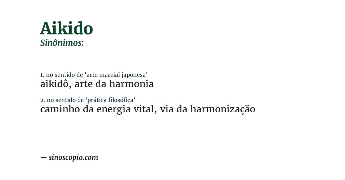 Sinônimo de aikido