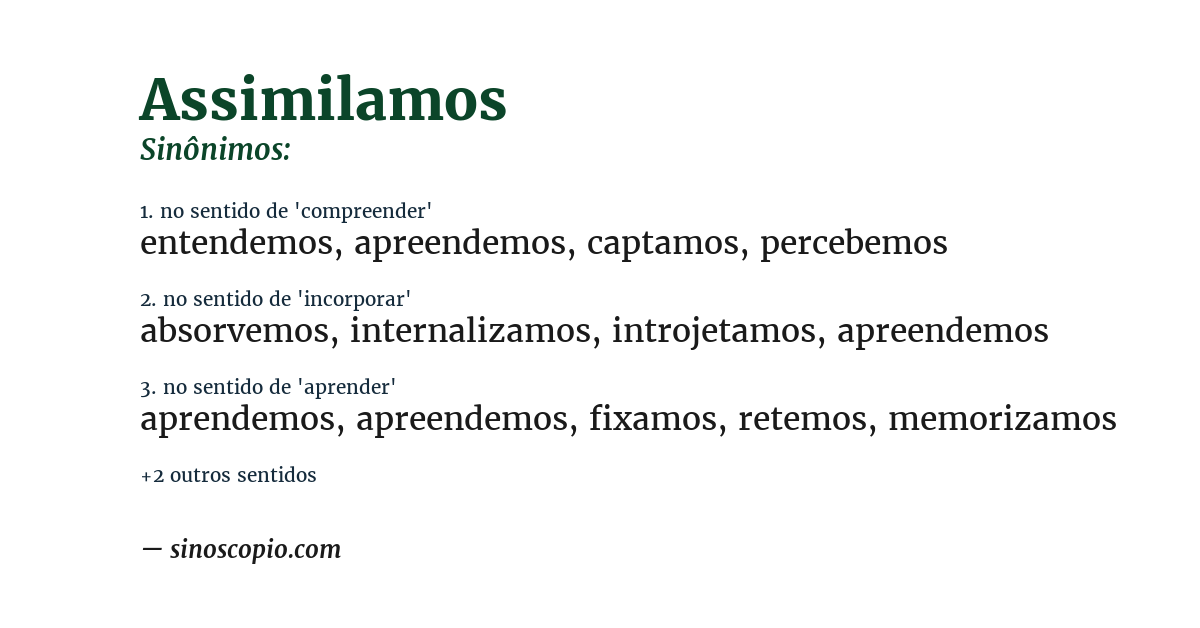 Sinônimo de assimilamos