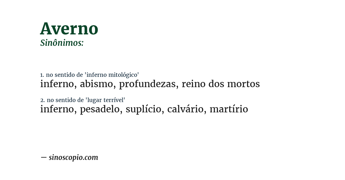 Sinônimo de averno