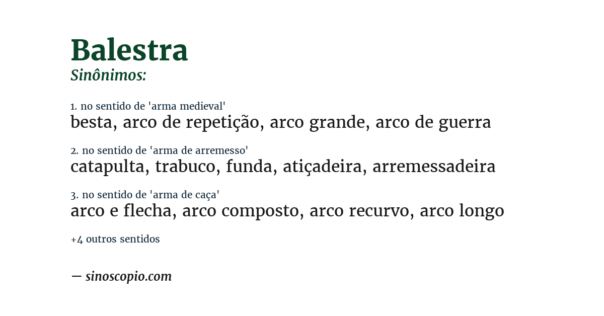 Sinônimo de balestra