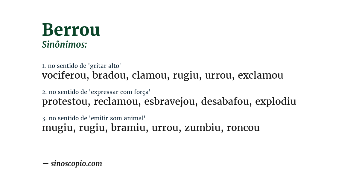 Sinônimo de berrou