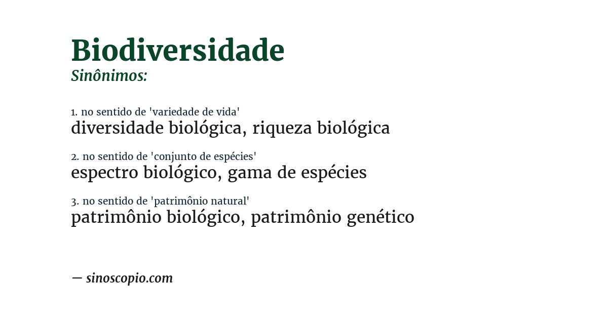 Sinônimo de biodiversidade