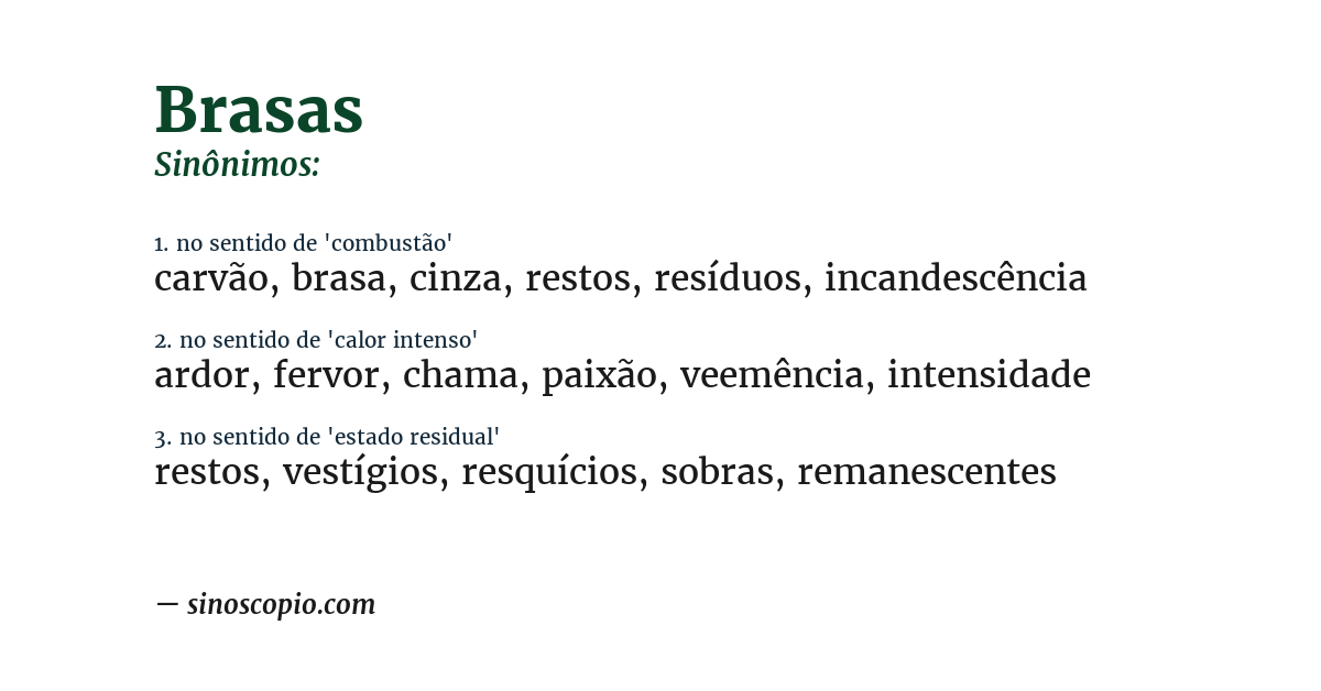 Sinônimo de brasas