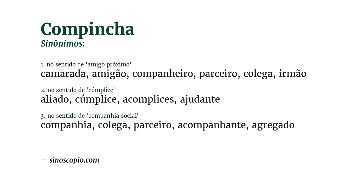 Sinônimo de compincha