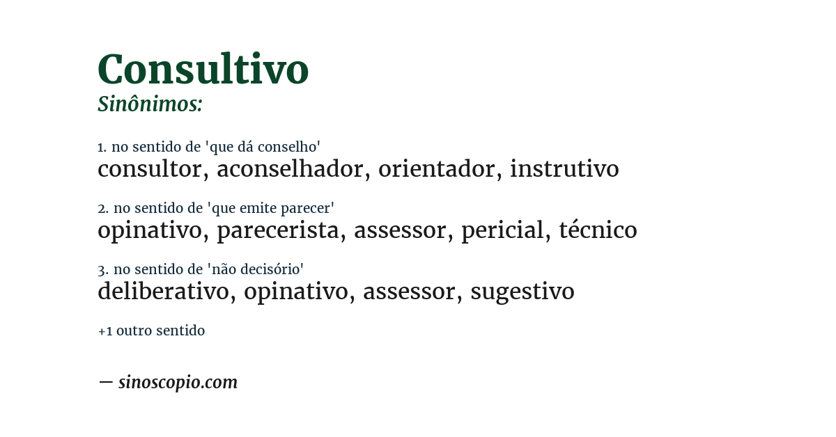 Sinônimo de consultivo