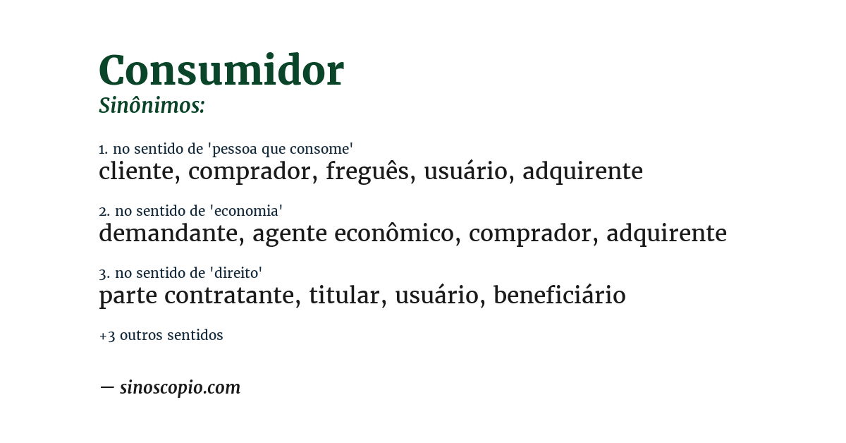 Sinônimo de consumidor