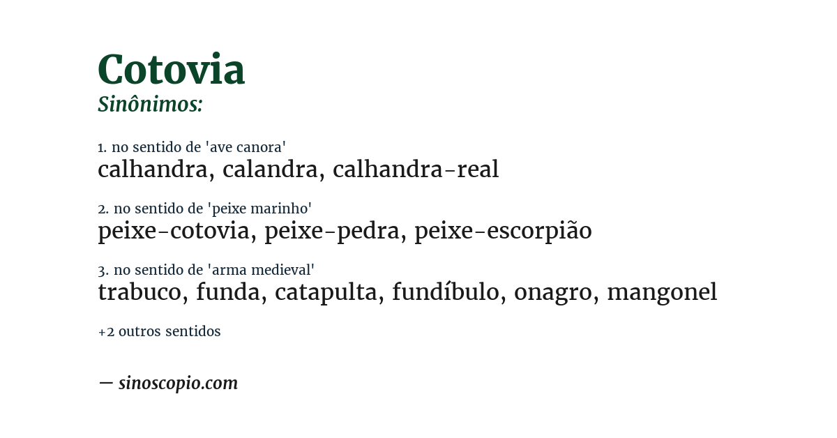 Sinônimo de cotovia