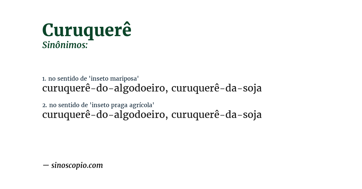 Sinônimo de curuquerê