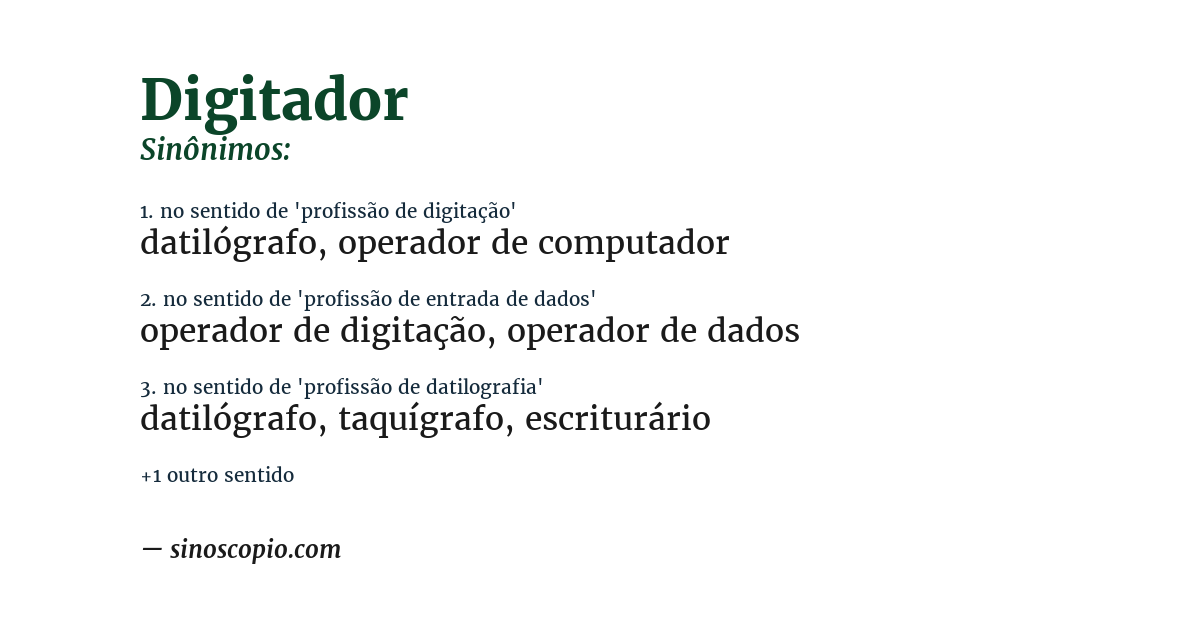 Sinônimo de digitador