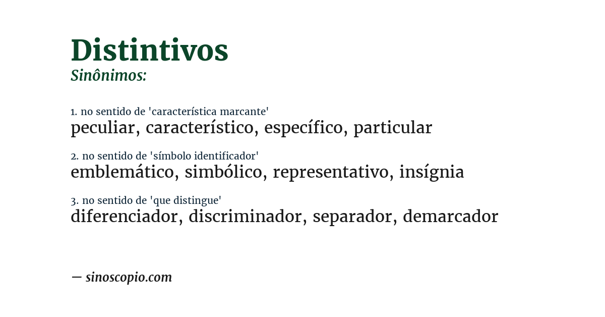 Sinônimo de distintivos