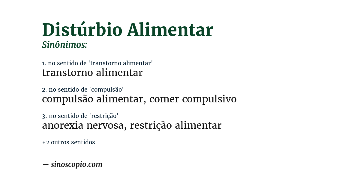 Sinônimo de distúrbio alimentar