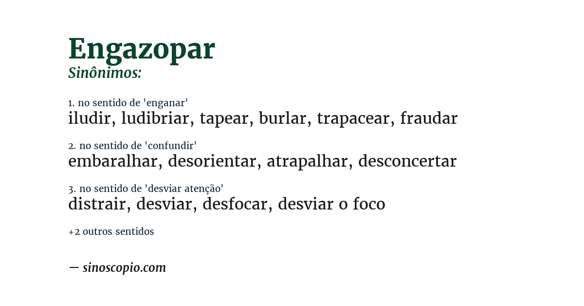 Sinônimo de engazopar