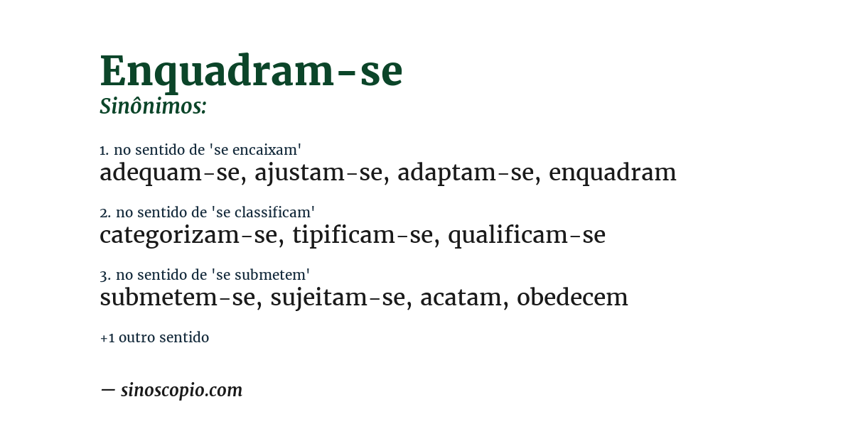 Sinônimo de enquadram-se
