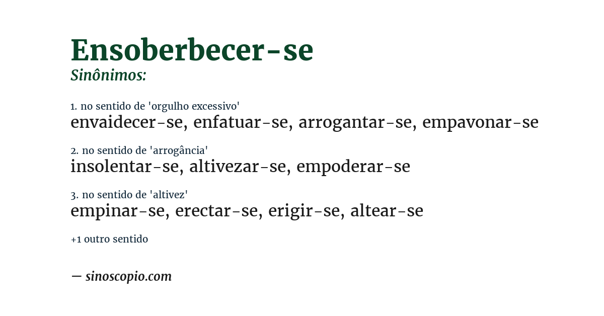 Sinônimo de ensoberbecer-se
