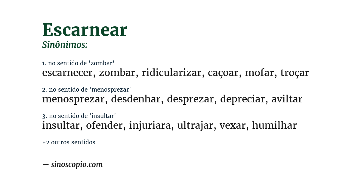Sinônimo de escarnear