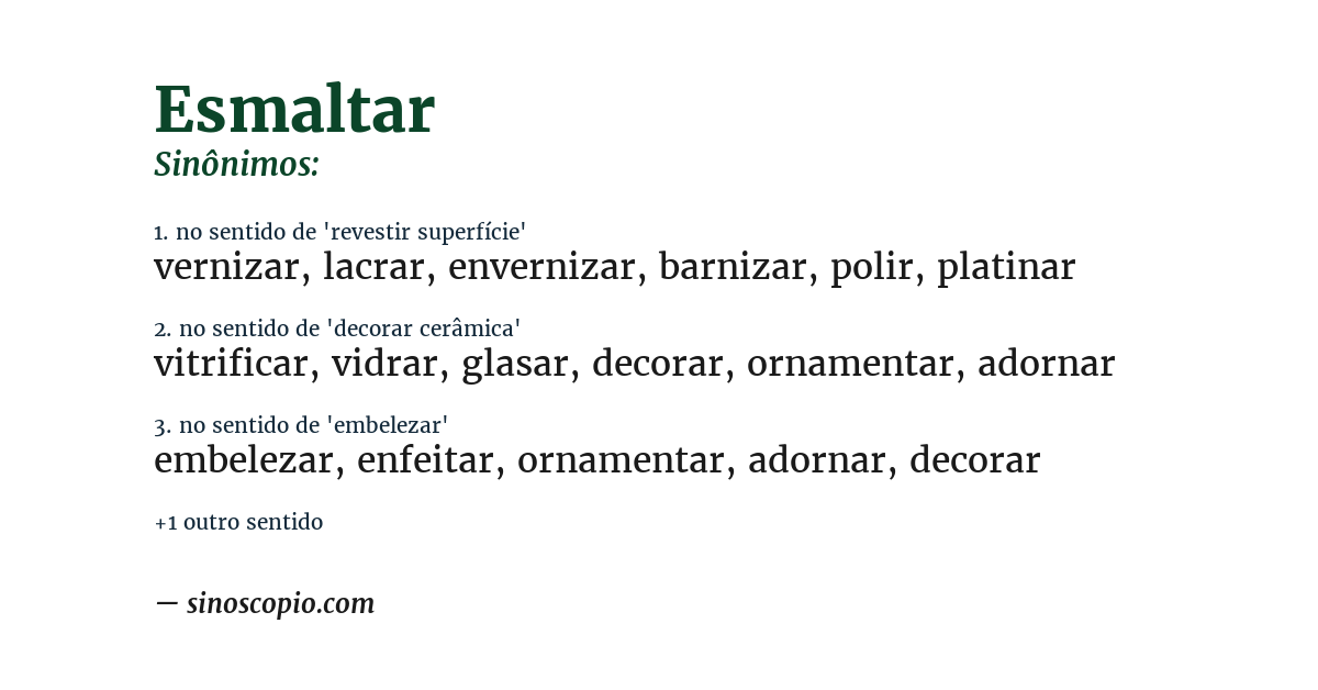 Sinônimo de esmaltar