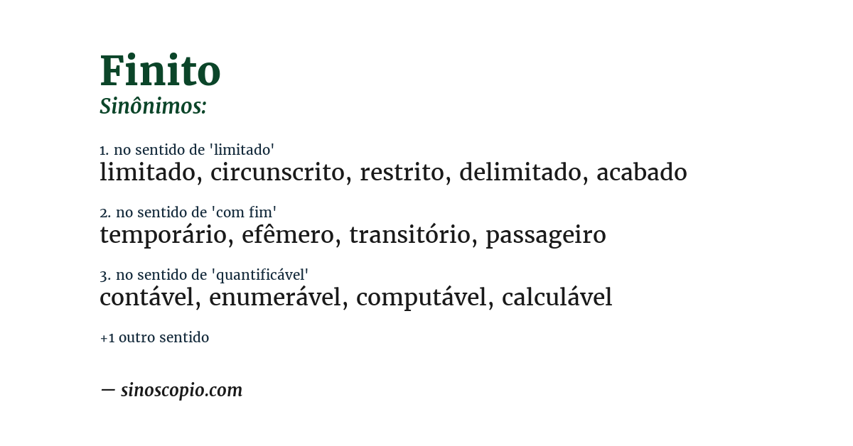 Sinônimo de finito