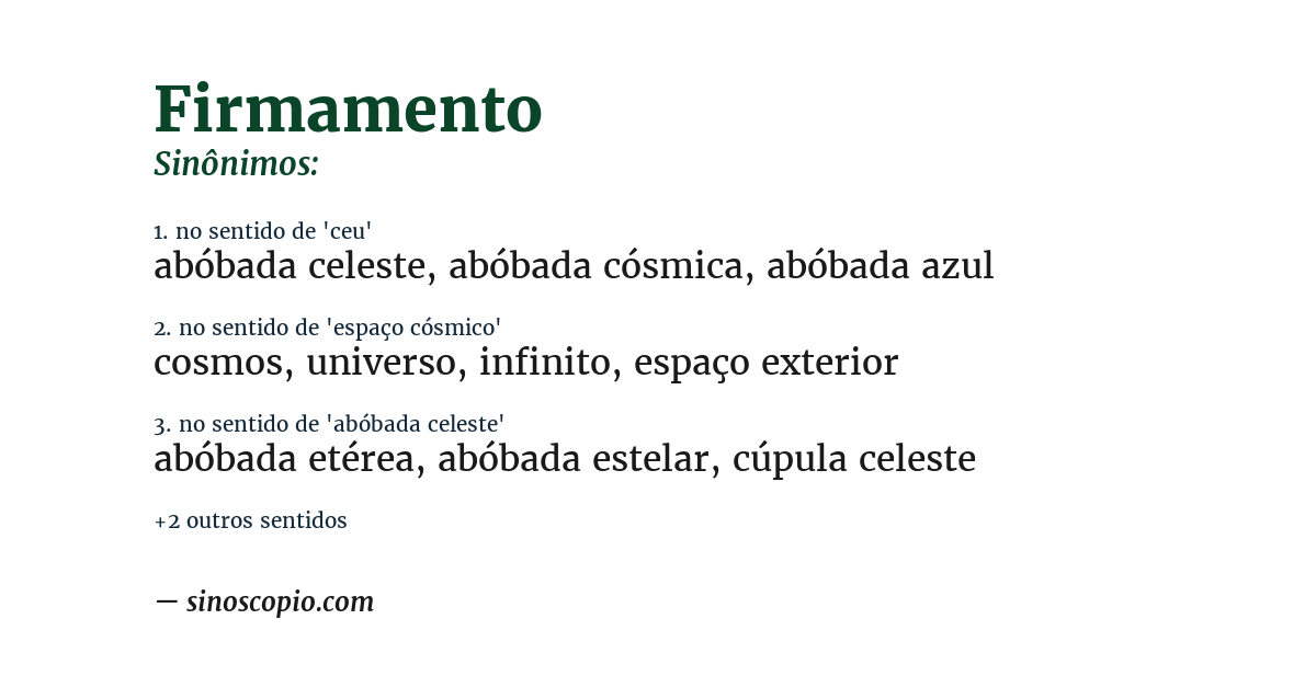 Sinônimo de firmamento