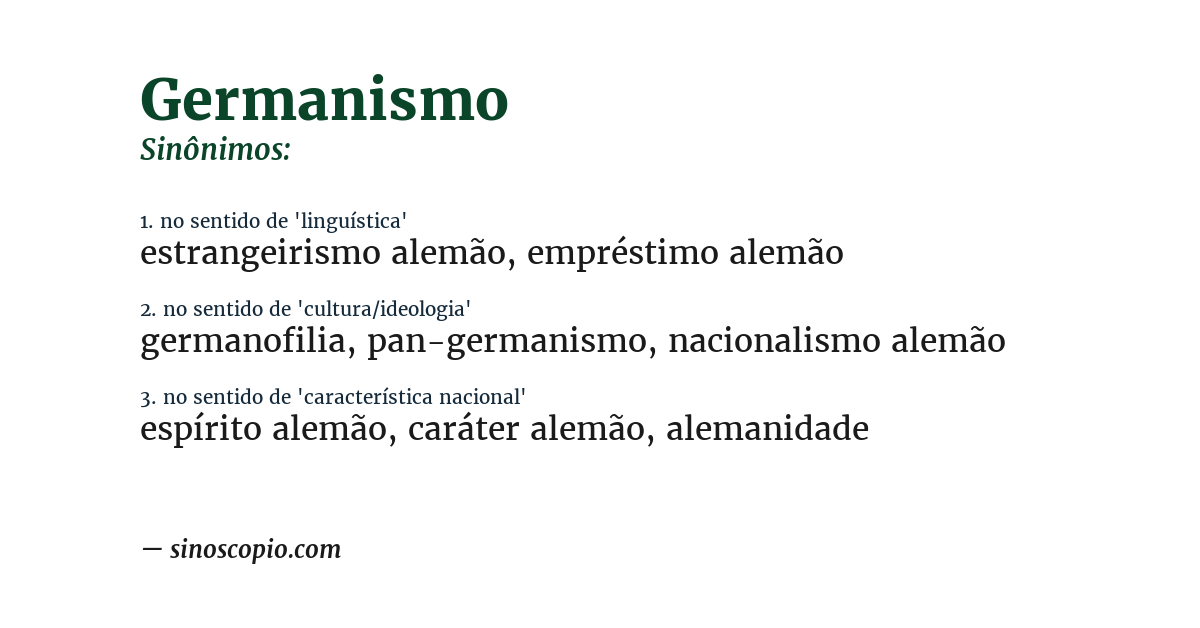 Sinônimo de germanismo