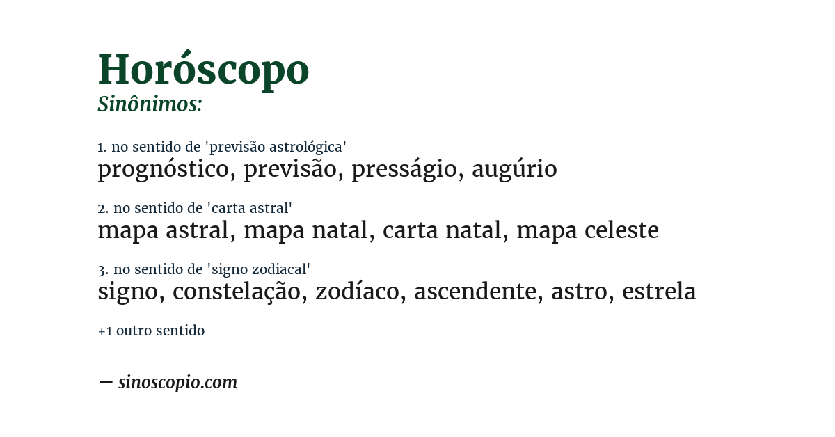 Sinônimo de horóscopo