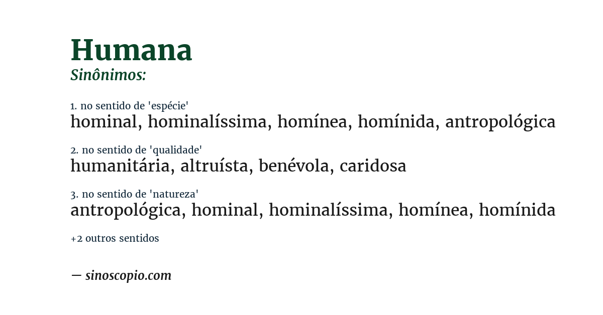 Sinônimo de humana