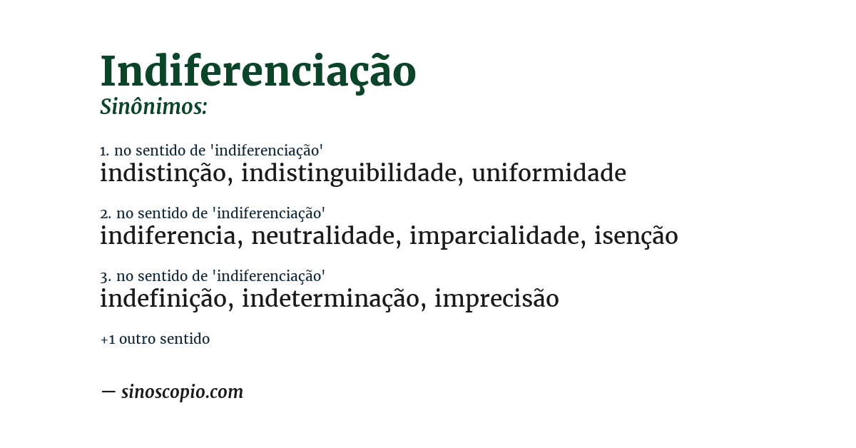 Sinônimo de indiferenciação