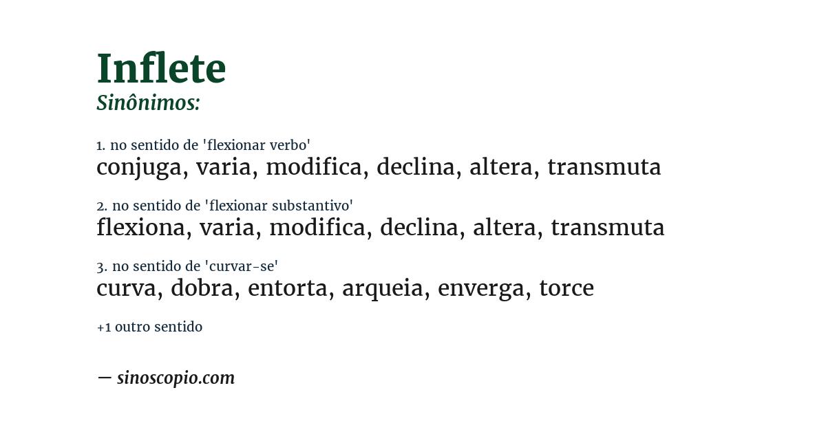 Sinônimo de inflete