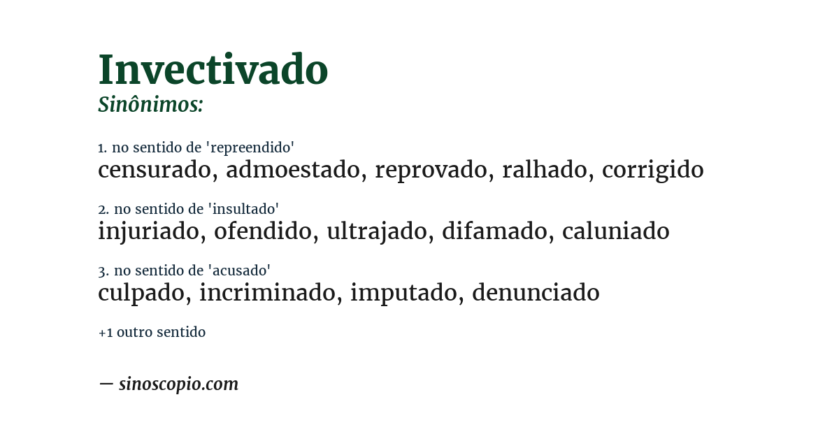 Sinônimo de invectivado