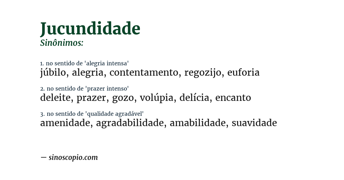 Sinônimo de jucundidade