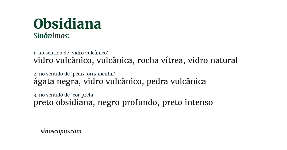 Sinônimo de obsidiana
