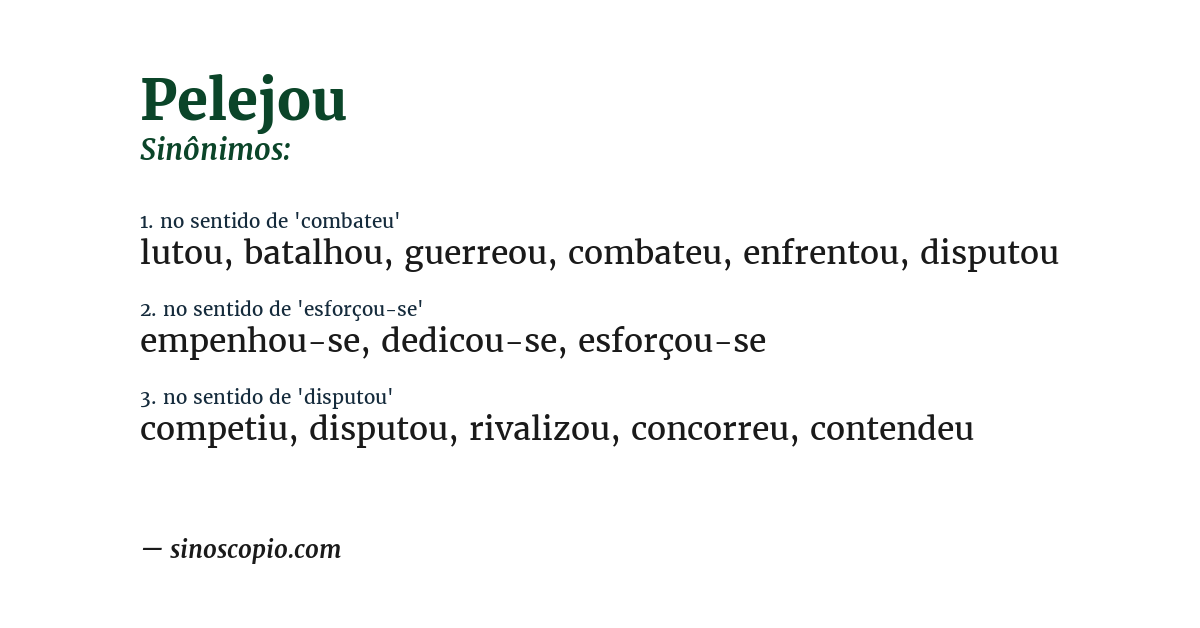 Sinônimo de pelejou