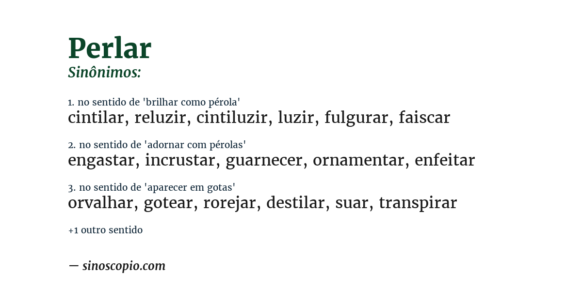 Sinônimo de perlar