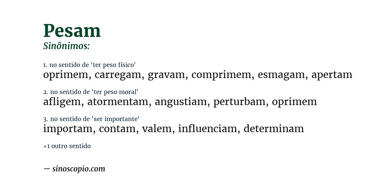 Sinônimo de pesam