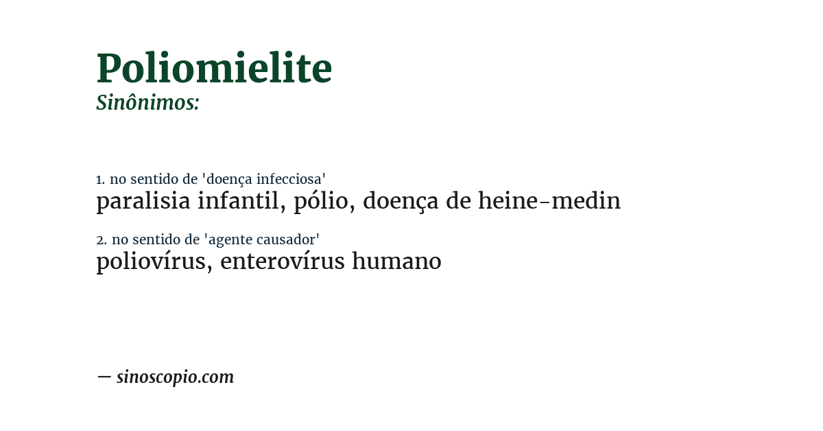 Sinônimo de poliomielite