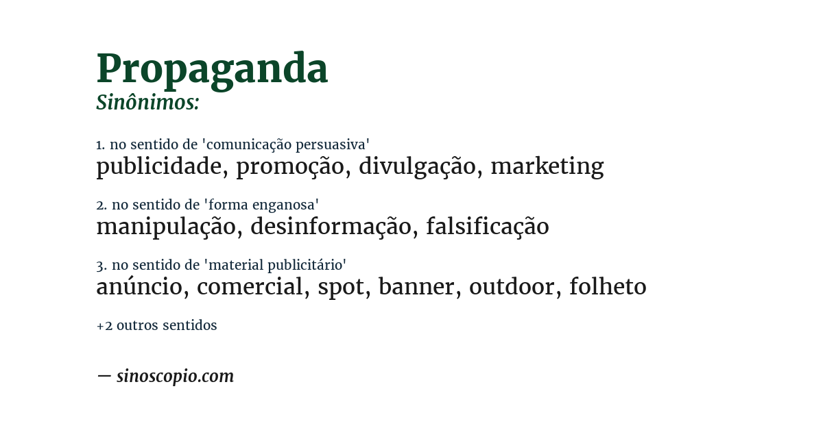Sinônimo de propaganda