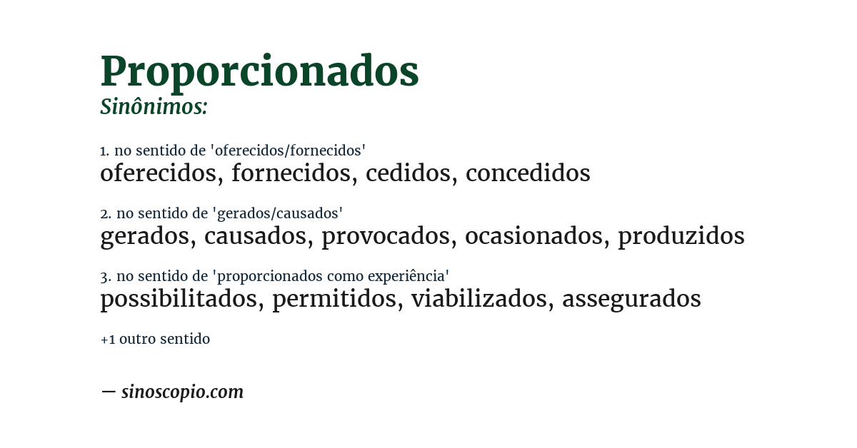 Sinônimo de proporcionados