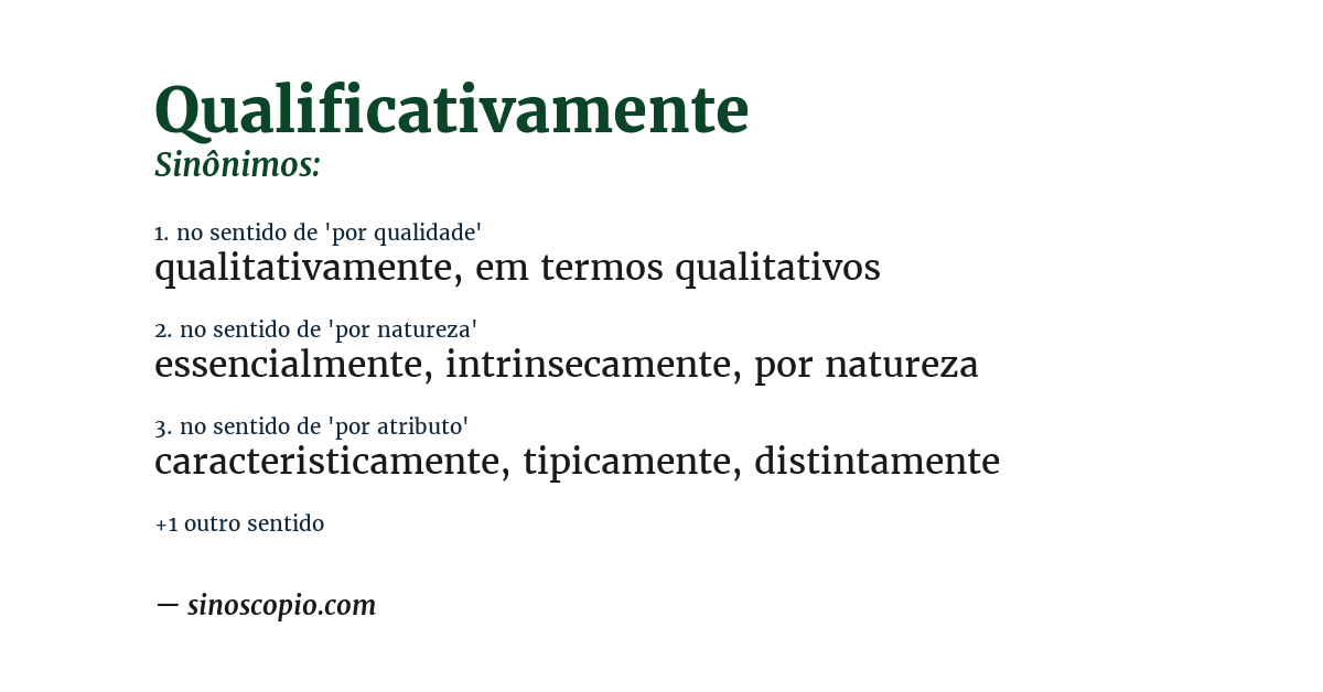 Sinônimo de qualificativamente