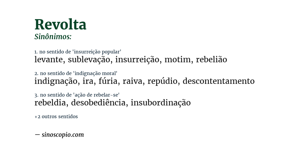 Sinônimo de revolta