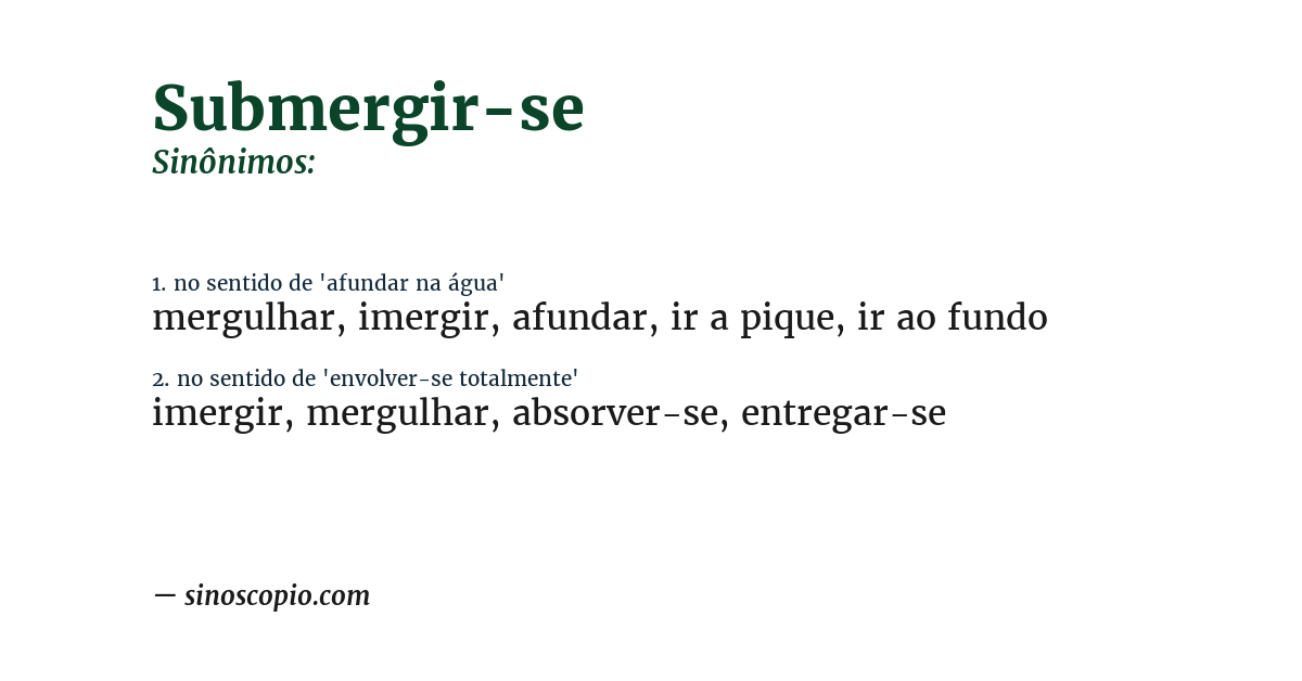 Sinônimo de submergir-se