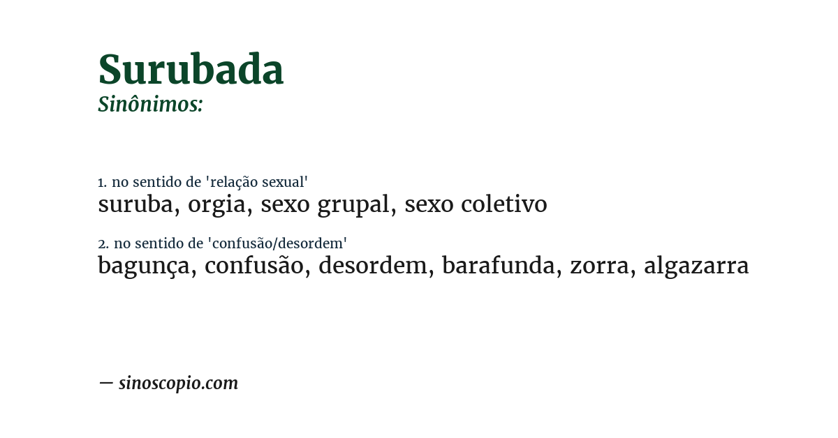 Sinônimo de surubada