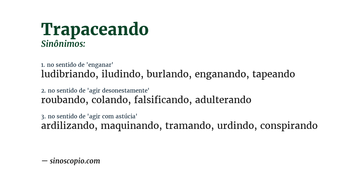 Sinônimo de trapaceando
